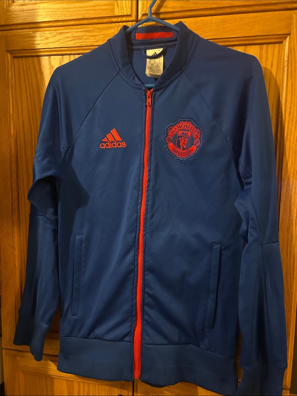 adidas Manchester United Blue Track Jacket with Red Accents